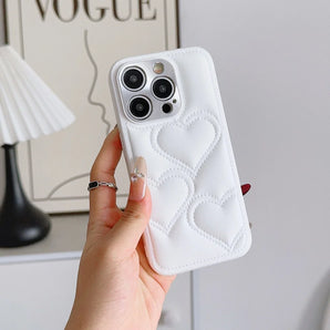 Xiaoxiangfeng solid color love phone case, suitable for iPhone 14/15/16/17 Pro Max, simple new shock-proof protective case