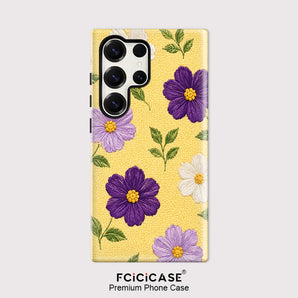PC +TPU Case For Samsung Galaxy S26 Ultra S25 S24 S23 Plus S22 A16 A26 A36 A56 5G Shockproof Flower Pattern Cover Etui