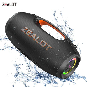 Zealot-S86 Bluetooth Speaker, 60W Power With Subwoofer Outdoor IPX6 Party Speaker, 12H Playtime, LED for Camping