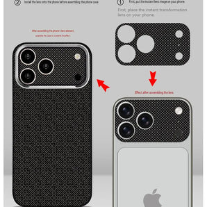 Aramid Texture for Magsafe Caseor for iPhone 18 17 16 15 14 13 Pro Max Camera Conversion Anti‑Scratch Cover