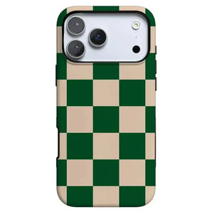 Lovely Phone Case for iPhone 17 16 15 14 13 12 11 Air Pro Max Plus Luxury plaid Flowers Double-layer Back Cover