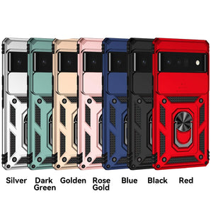 For Google Pixel 6 Pro Case Cover Google Pixel 6 Pro Capa Shockproof Slide Camera Lens Protection Ring Holder Fundas Pixel 6 Pro