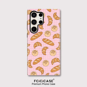 Fcicicase Bread Pattern Phone Case For Samsung Galaxy S25 Ultra A56 A36 S24 S23 Plus S20 FE A16 A26 Acrylic Shockproof Cover