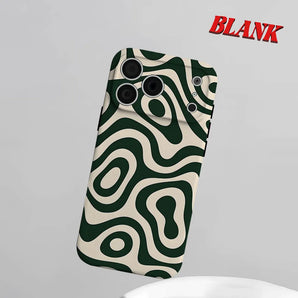 Green Swirl Phone Case for iPhone 18 17 16 15 14 13 12 11 Air Pro Max Plus Double-layer Cover