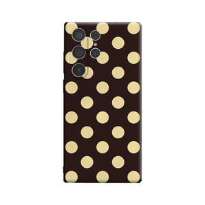 Cream Polka Dot Phone Case for Samsung Galaxy S25 Ultra S24 S23 Ultra Plus Shockproof Double Layer Back Cover
