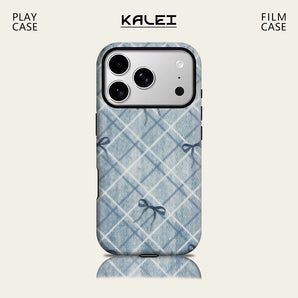 Denim Bow Grid IPhone17 Must for Magnetic Phone Case for IPhone 17 16 15 14 13 Pro Max Plus Single Double-layer Tough Case