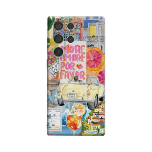 Amore in Italia Phone Case for Samsung Galaxy S25 Ultra S24 S23 Ultra Plus Glossy Double-layer Back Cover