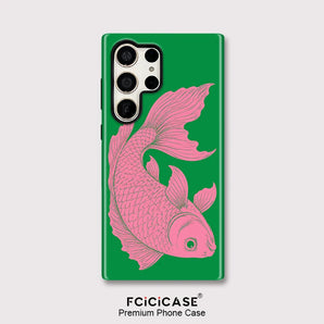 Fcicicase For Samsung Galaxy S23 Plus S20 FE S24 Ultra S25 A16 A26 A56 A36 Fish Print Phone Case Shockproof Anti Fall Cover