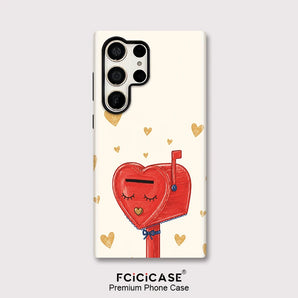 Fcicicase S25 Love Heart Phone Case For Samsung Galaxy S24 Ultra S23 Plus S20 FE A16 A26 A56 A36 Anti Drop Funda Hoesje
