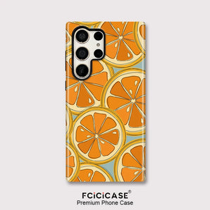 Fcicicase S25 S 25 Luxury Lemon Print Phone Case For Samsung Galaxy S23 Plus S20 FE S24 Ultra A36 A16 A56 Matte Capa Hoesje