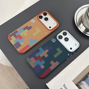 For Magsafe Carbon Fiber Texture Phone Case for iPhone 17 16 15 14 13 18 Pro Max Air Wireless Charge Alloy Lens Matte Hard Cover