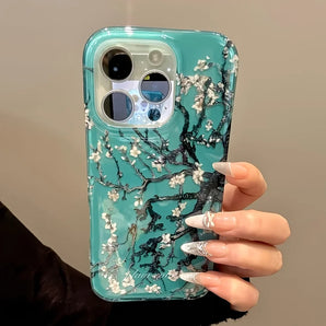 White Peach Blossom Tree Phone Case For iPhone 18 17 16 15 14 13 12 11 Pro Max 16e 17e X XR XS Max 7 8Plus Shockproof Back Cover