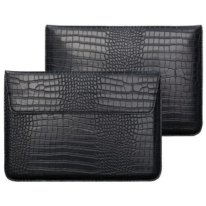 Crocodile Leather Flip Laptop Sleeve For Macbook Neo 13 2026 14 15 16 11 12 Inch HP Lenovo Notebook Pouch Unisex Envelope Sleeve