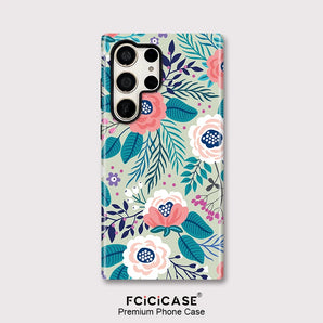 Fcicicase Shockproof Phone Case For Samsung Galaxy S24 Plus S20 FE S25 Ultra S23 A26 A36 A16 A56 Dual Layer Flower Print Cover