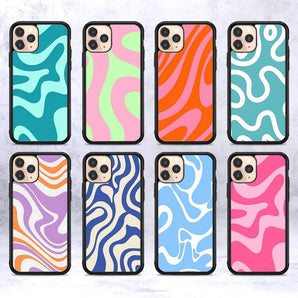 INS Korean Art Lines Phone Case For IPhone 17 16 15 14 13 Plus 12 11 Pro Max PC+TPU Cases Back Cover