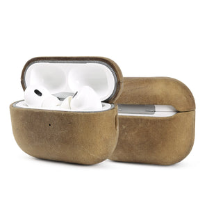 Vintage Crazy Horse Leather Case For Airpods Pro 2 Cases Airpods4 3 Wireless Bluetooth Headphone Earphone Box Protective Cover