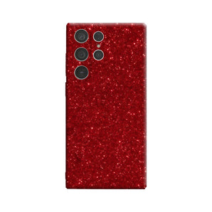 Red Glitter Diamond Phone Case for Samsung Galaxy S25 Ultra S24 S23 Ultra Plus Shockproof Double Layer Back Cover