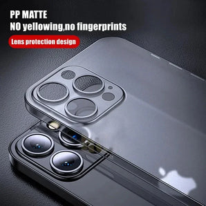 0.3mm Transparent Matte Ultra Thin Case For iPhone 16 15 14 Plus 13 12 Mini 11 Pro Max Hard PP Frosted Back Cover Soft Shell 