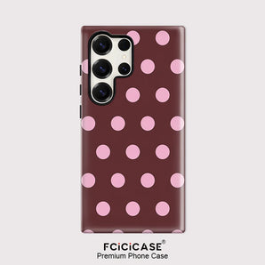 Polka dot Case For Samsung Galaxy S26 Ultra S25 S24 S23 Plus S22 S20 FE A16 A26 A36 A56 Shockproof PC +TPU Covers Etui