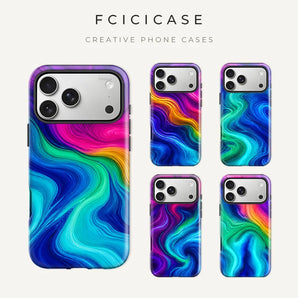 Fcicicase Colorful Art Phone Case For Iphone 18 17 16 Pro Max 15 14 13 12 Plus 11 For Magsafe Wireless Charge PC +TPU Cases Etui