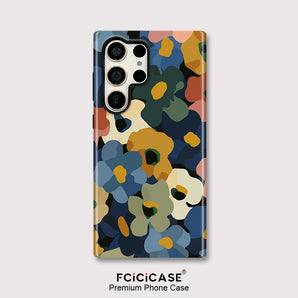 Phone Case For Samsung Galaxy S25 Plus S23+ S24 Ultra S20 FE A16 A26 A36 A56 Flower Painting Shockproof Acrylic Cover
