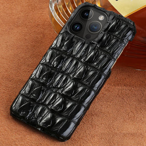 100% Genuine Crocodile Leather Phone Case For iPhone 17 16 15 11 12 13 14 Pro Max 17Pro 16 Plus Air Luxury Shockproof Back Cover