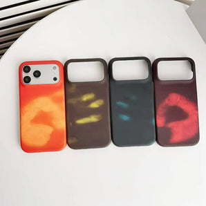 Temperature-Changing Phone Case Suitable for iPhone 17 Pro Max Air, Shockproof Multi-Color Temperature-Changing Phone Cover Suitable for iPhone 16 15 14 13 12 11 Pro Max Plus 16E DIY Phone Case, Specifically for Apple Phone C