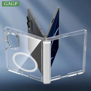 Transparent Magnetic for Magsafe Case for Samsung Galaxy Z Fold 8 Ultra 7 6 Fold8 Wide Camera Protection Shockproof Hard Cover