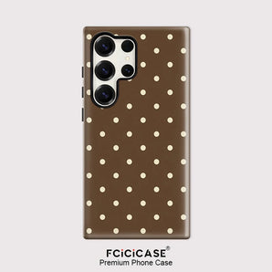 Polka dot Case For Samsung Galaxy S26 Ultra S25 S24 S23 Plus S22 S20 FE A16 A26 A36 A56 Shockproof PC +TPU Cases Coque