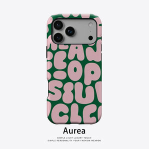 Aurea case Matte Bumper For Magsafe Case For iPhone 17 16 15 14 Plus 13 Pro Max Shockproof Hard PC Bubble Letter Groove Cover