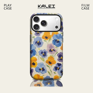 Pansy Color Phone Case for IPhone 17 16 15 14 13 Pro Max Plus for Magnetic Single Double-layer Tough Case