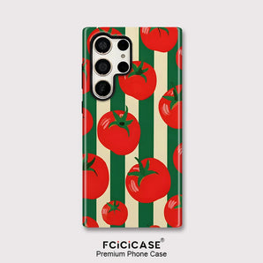 Luxury Tomato Print Phone Case For Samsung Galaxy S25 Plus A26 S23 A16 S20 FE S26 S24 Ultra A56 Shockproof Matte Etui