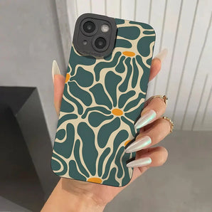 Floral & Geometric Patchwork Pattern Phone Case for iPhone 17 16 15 14 13 12 11 Pro Max XR XS Plus 16E SE 17Pro 16 15 Soft Cover