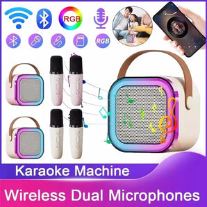 Karaoke Wireless Portable Bluetooth Speaker With Microphone Machine Mini Lamp Caixa De Som Sound Box Music Small Blootooth Mp3