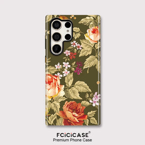 S25 S 25 Dual Layer Protective Phone Case For Samsung Galaxy S23 Plus S20 FE S24 Ultra A26 A56 A36 A16 Flower Fundas