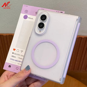 Luxury Hinge Protect Matte Frosted Semi-Transparent for Magsafe Case For Samsung Z Fold 8 Ultra Fold8 Wide Galaxy Z Fold 6 7