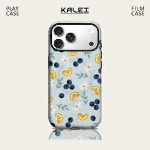 Light Blue Fresh Fruit Phone Case for IPhone 17 16 15 14 13 Pro Max Plus for Magnetic Single Double-layer Tough Case