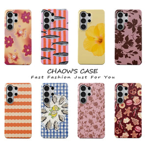 Luxury Bugrs Neutral Petals Phone Case for Samsung Galaxy S20 FE S22 S24 S25 S26 Plus Ultra Edge 4G 5G Double-layer Back Cover