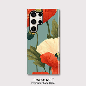 Flower Phone Case For Samsung Galaxy A56 A26 A36 A16 S20 FE S25 S24 Plus S23 Matte Acrylic Shockproof Soft Cover
