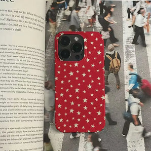 Five-Pointed Star Red Background Phone Case For iPhone 17 14 15 16 Pro Max 11 12 13 Pro XS X XR 7 8 Plus 12 Mini Silicone Cover