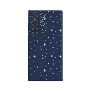 Navy Blue Light Star Decor Phone Case for Samsung Galaxy S25 Ultra S24 S23 Ultra Plus Shockproof Double Layer Back Cover