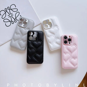 Xiaoxiangfeng solid color love phone case, suitable for iPhone 14/15/16/17 Pro Max, simple new shock-proof protective case