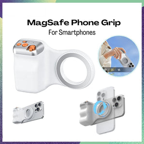Magnetic Camera Grip with Remote Shutter Fill Light Remote Control Handle Universal for iPhone Androids Phones