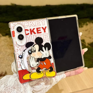 Cute Anime Cartoon Character Phone Case for Samsung Galaxy Z Fold 8 Ultra Z Fold 8 Fold 7 Cover with MagSafe Stand Anti Drop Set