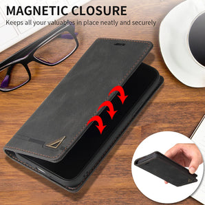 Anti Theft Brush Flip Leather Case for Google Pixel 11 10 9 Pro XL 10A 9A 8 7 6 Pro 8A 7A Stand Card Slot Wallet Phone Cover