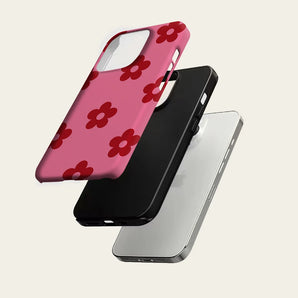 Burgundy Floral Phone Case for IPhone 17 16 15 14 13 Pro Max Plus for Magnetic Single Double-layer Tough Case