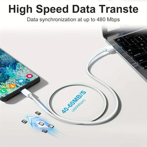 60W PD Type C to Type C Fast Charger Cord Flexible Durable Tangle Free Wire USB C Fast Charge Charging Cable Optional 1M 2M 3M