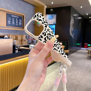 Leopard Y2K Lychee Pattern TPU Phone Case For iPhone 17 16 14 15 11 12 13 Pro Max 16 15 14 Plus X XR XS 17 Air Matte Soft Cover