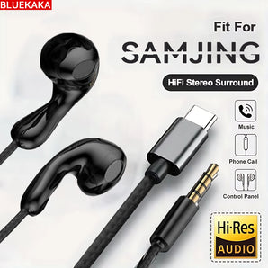 9DHIFI Heavy Bass Stereo Sport Music Wired Earphones 3.5MM AUX/Type-C Digital Chip Headsets For Samsung Xiaomi Android Tablet PC