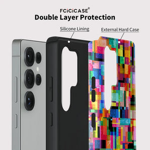Shockproof Phone Case For Samsung Galaxy S26 Edge S25 Plus S20 FE A26 A36 S24+ S23 Ultra A56 Colorful Mosaic Cover